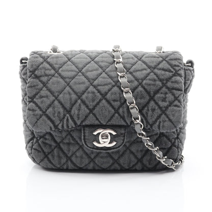 マトラッセ チェーンショルダーバッグ デニム ダークグレー シルバー金具 シャネル バッグ CHANEL