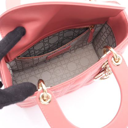 LADY DIOR MY ABCDIOR レディディオール スモール ハンドバッグ レザー ピンク 2WAY クリスチャンディオール バッグ Christian Dior