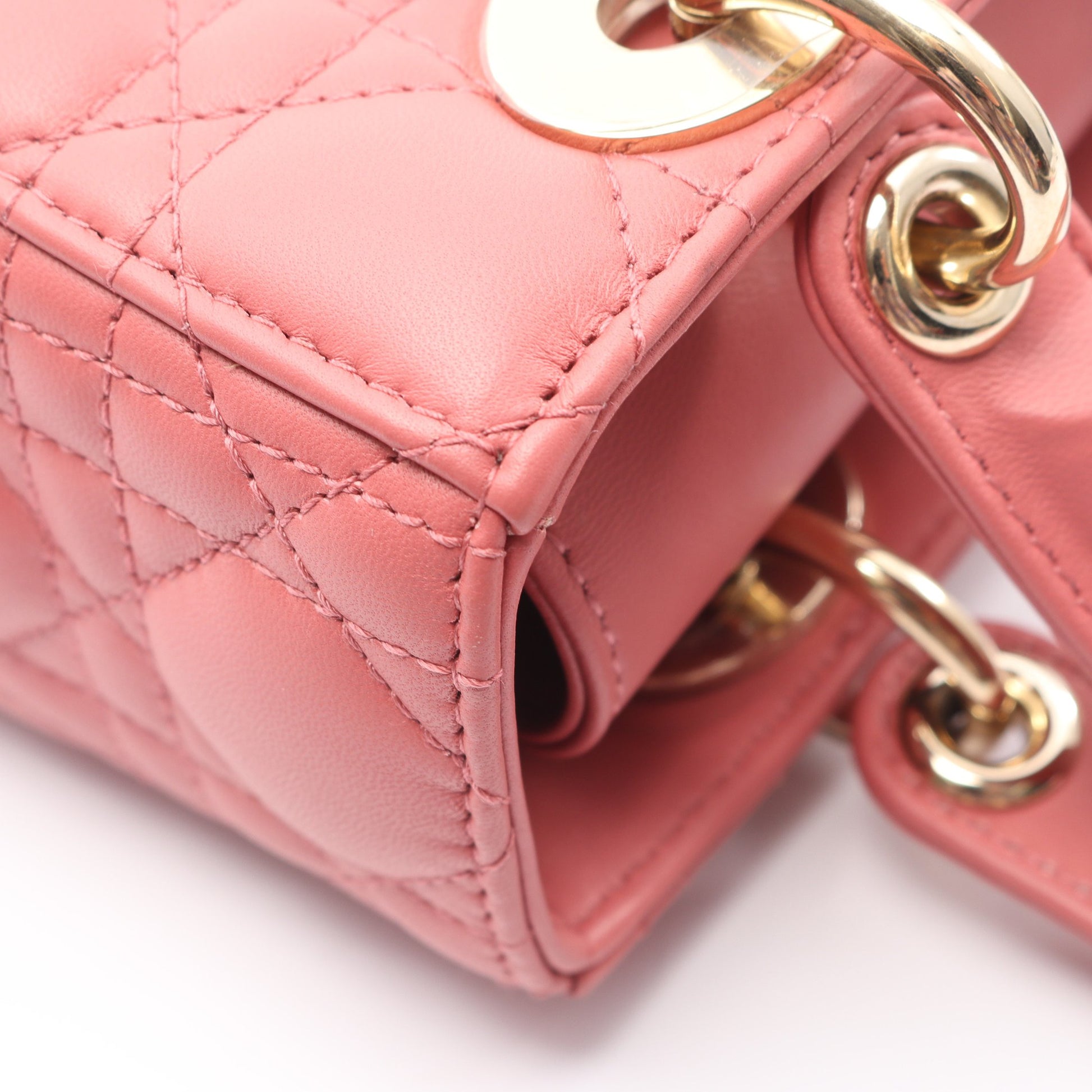 LADY DIOR MY ABCDIOR レディディオール スモール ハンドバッグ レザー ピンク 2WAY クリスチャンディオール バッグ Christian Dior