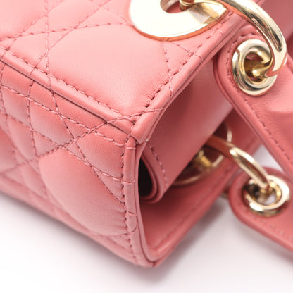 LADY DIOR MY ABCDIOR レディディオール スモール ハンドバッグ レザー ピンク 2WAY クリスチャンディオール バッグ Christian Dior