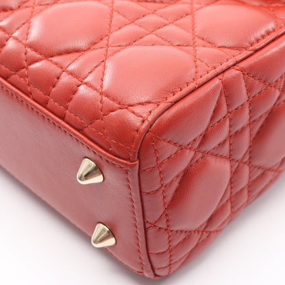 LADY DIOR MY ABCDIOR レディディオール スモール カナージュ ハンドバッグ レザー レッドブラウン 2WAY クリスチャンディオール バッグ Christian Dior
