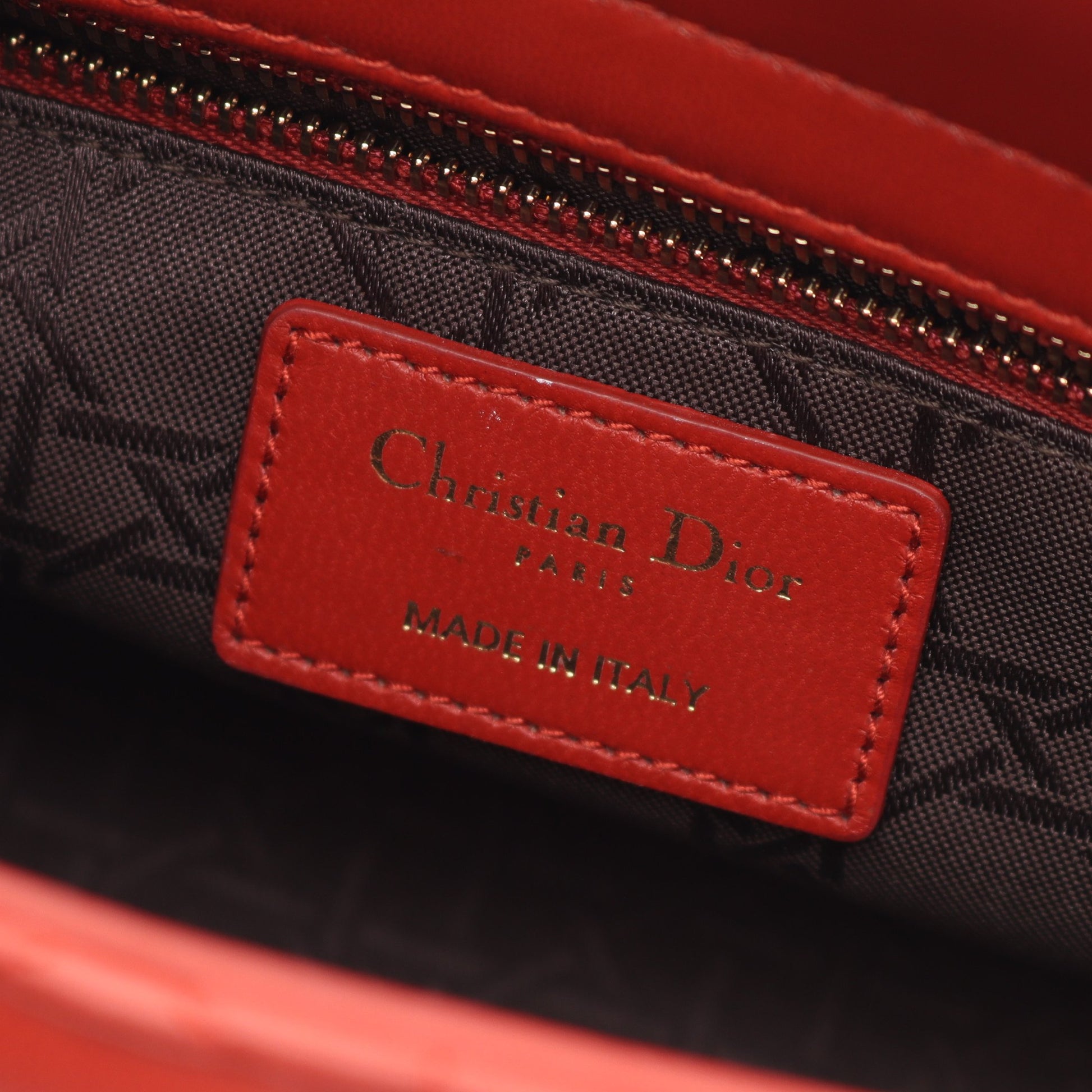 LADY DIOR MY ABCDIOR レディディオール スモール カナージュ ハンドバッグ レザー レッドブラウン 2WAY クリスチャンディオール バッグ Christian Dior