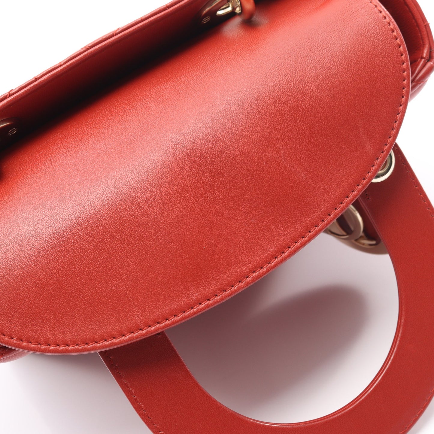 LADY DIOR MY ABCDIOR レディディオール スモール カナージュ ハンドバッグ レザー レッドブラウン 2WAY クリスチャンディオール バッグ Christian Dior
