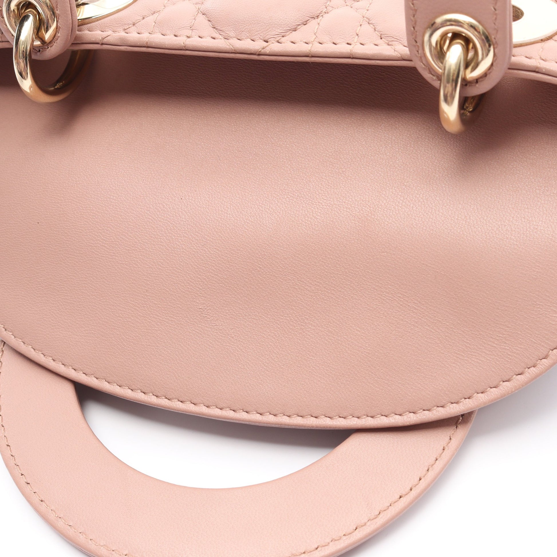 LADY DIOR MY ABCDIOR レディディオール スモール カナージュ ハンドバッグ レザー ピンクベージュ 2WAY クリスチャンディオール バッグ Christian Dior