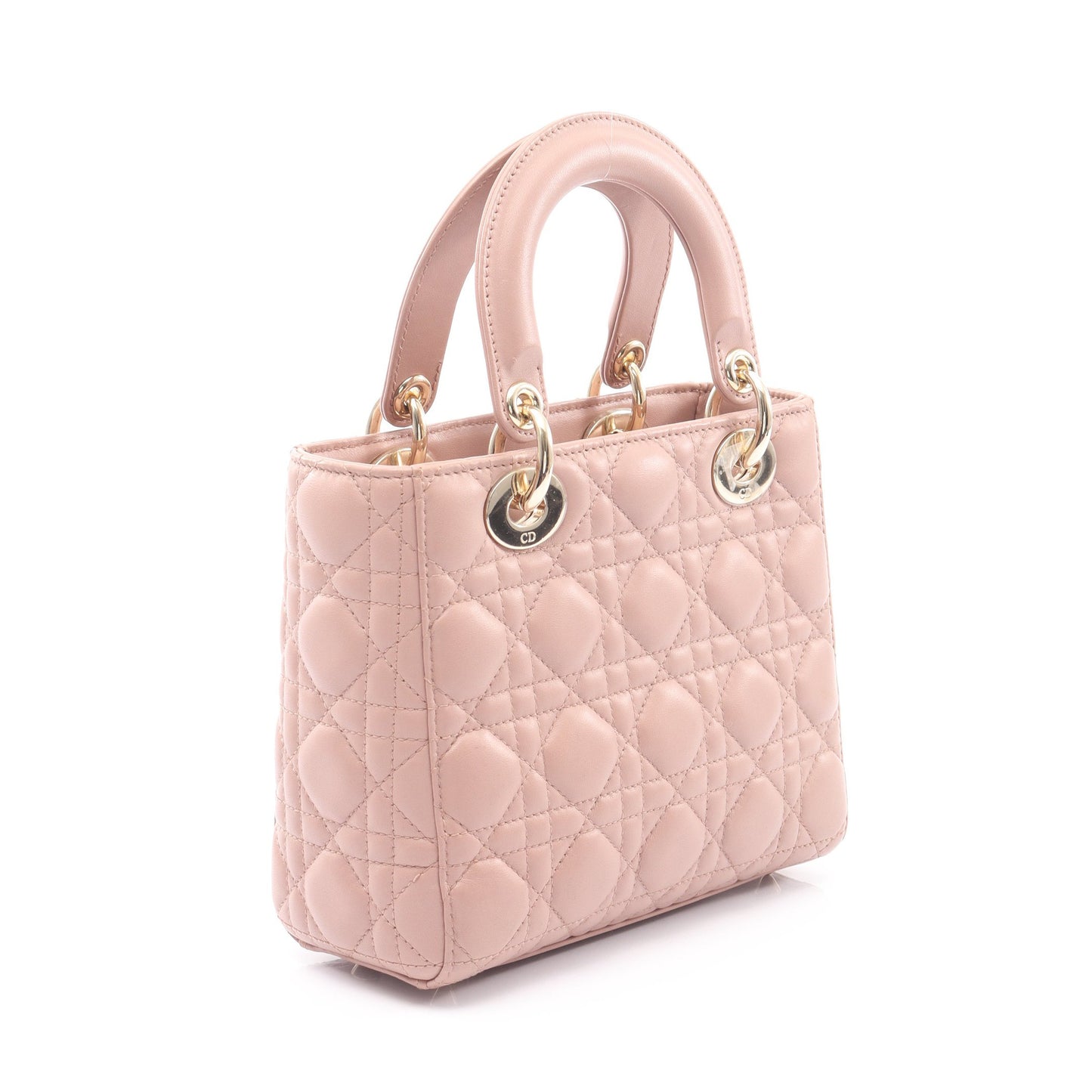 LADY DIOR MY ABCDIOR レディディオール スモール カナージュ ハンドバッグ レザー ピンクベージュ 2WAY クリスチャンディオール バッグ Christian Dior