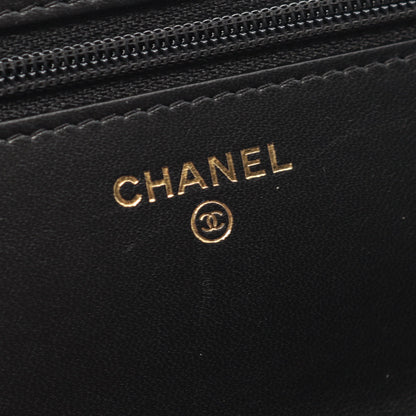 マトラッセ カメリア チェーンウォレット ラムスキン ブラック ゴールド金具 シャネル バッグ CHANEL