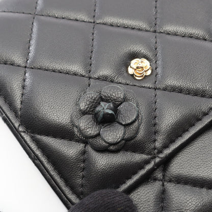 マトラッセ カメリア チェーンウォレット ラムスキン ブラック ゴールド金具 シャネル バッグ CHANEL