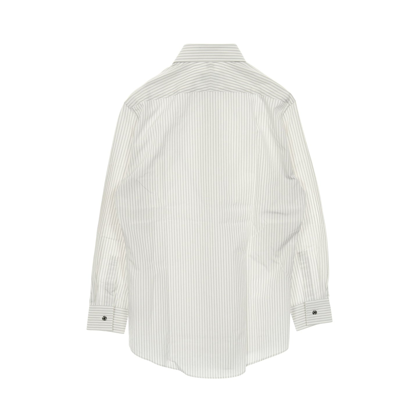 セリエボタン シャツ ストライプ コットン ホワイト グレー エルメス トップス HERMES