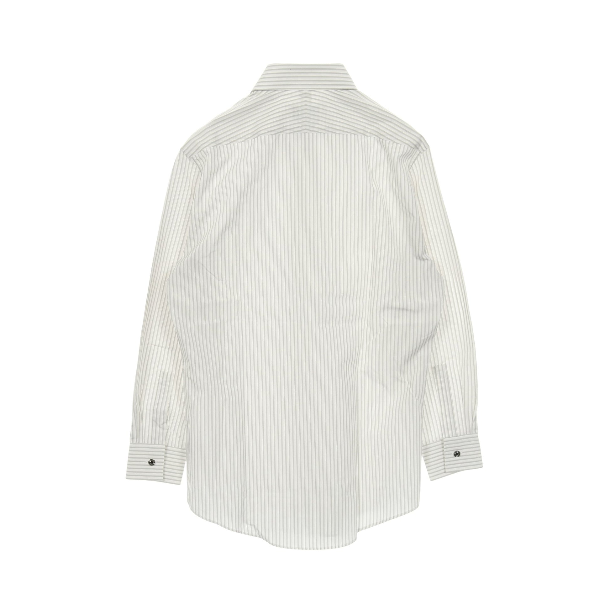 セリエボタン シャツ ストライプ コットン ホワイト グレー エルメス トップス HERMES