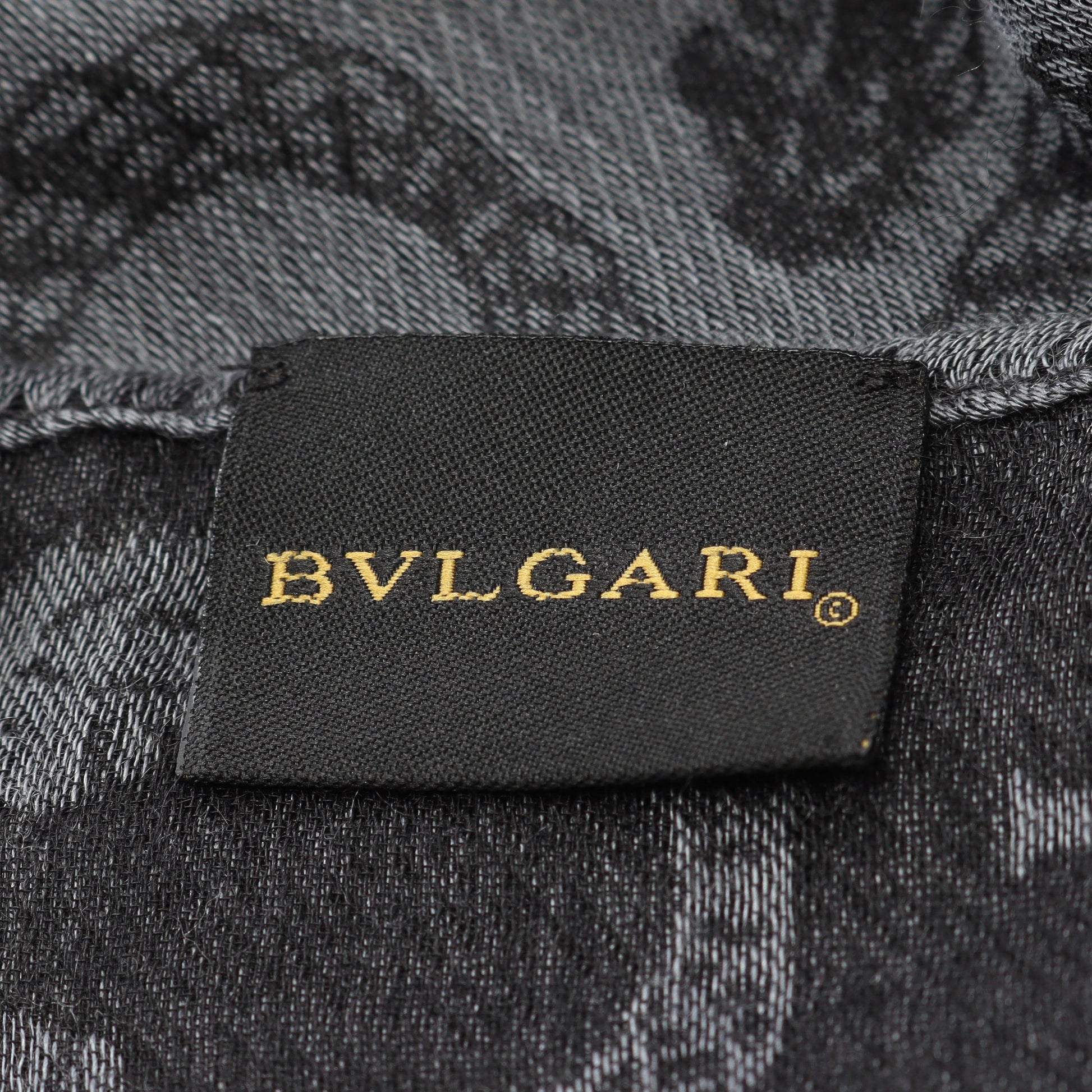 総柄 ストール マフラー カシミヤ シルク グレー ブラック ブルガリ 財布・小物 BVLGARI