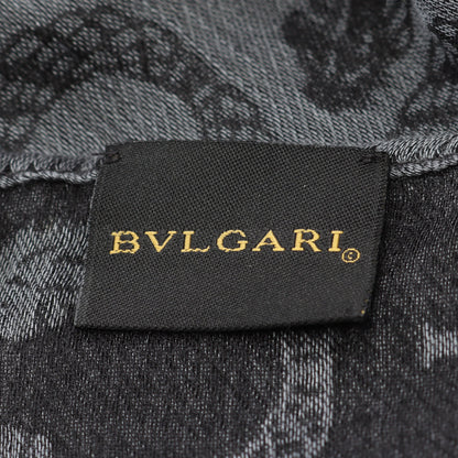 総柄 ストール マフラー カシミヤ シルク グレー ブラック ブルガリ 財布・小物 BVLGARI