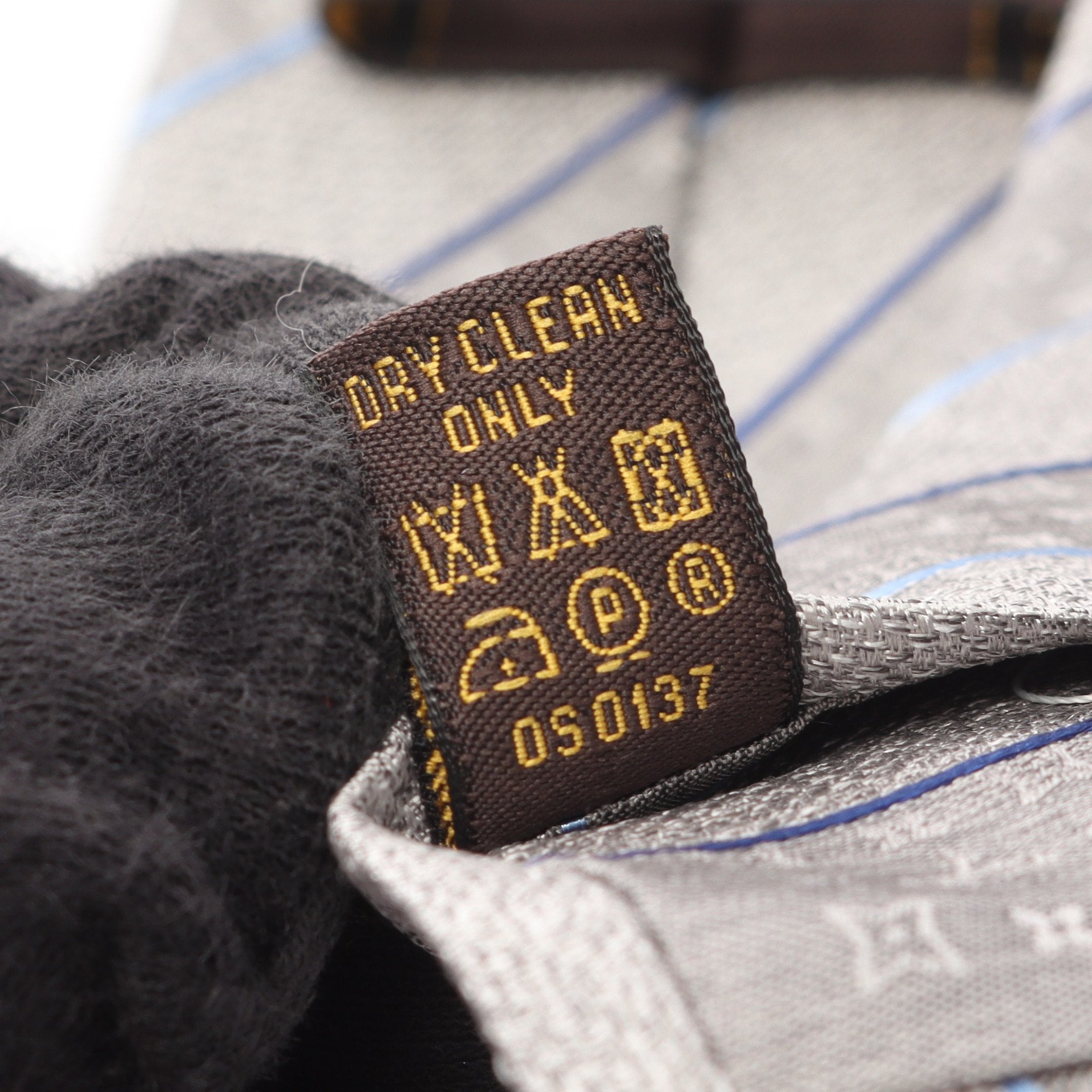 モノグラム ストライプ ネクタイ シルク グレー ブルー ルイヴィトン