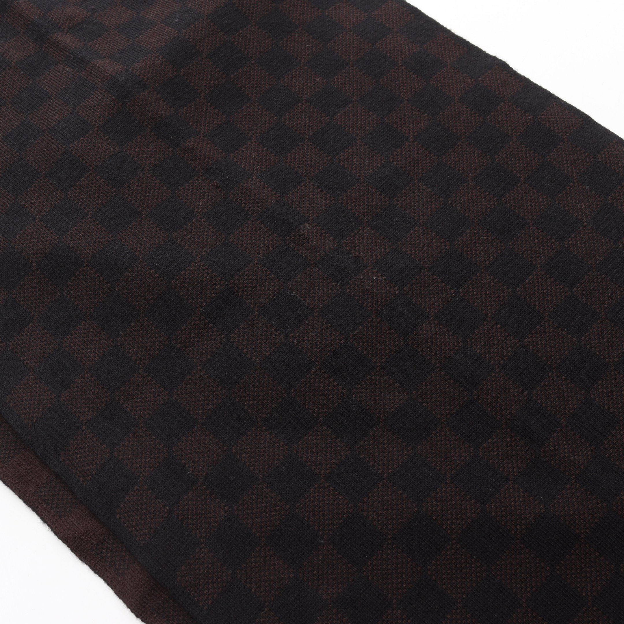 エシャルプ プティ ダミエ マフラー ウール ダークブラウン ブラック