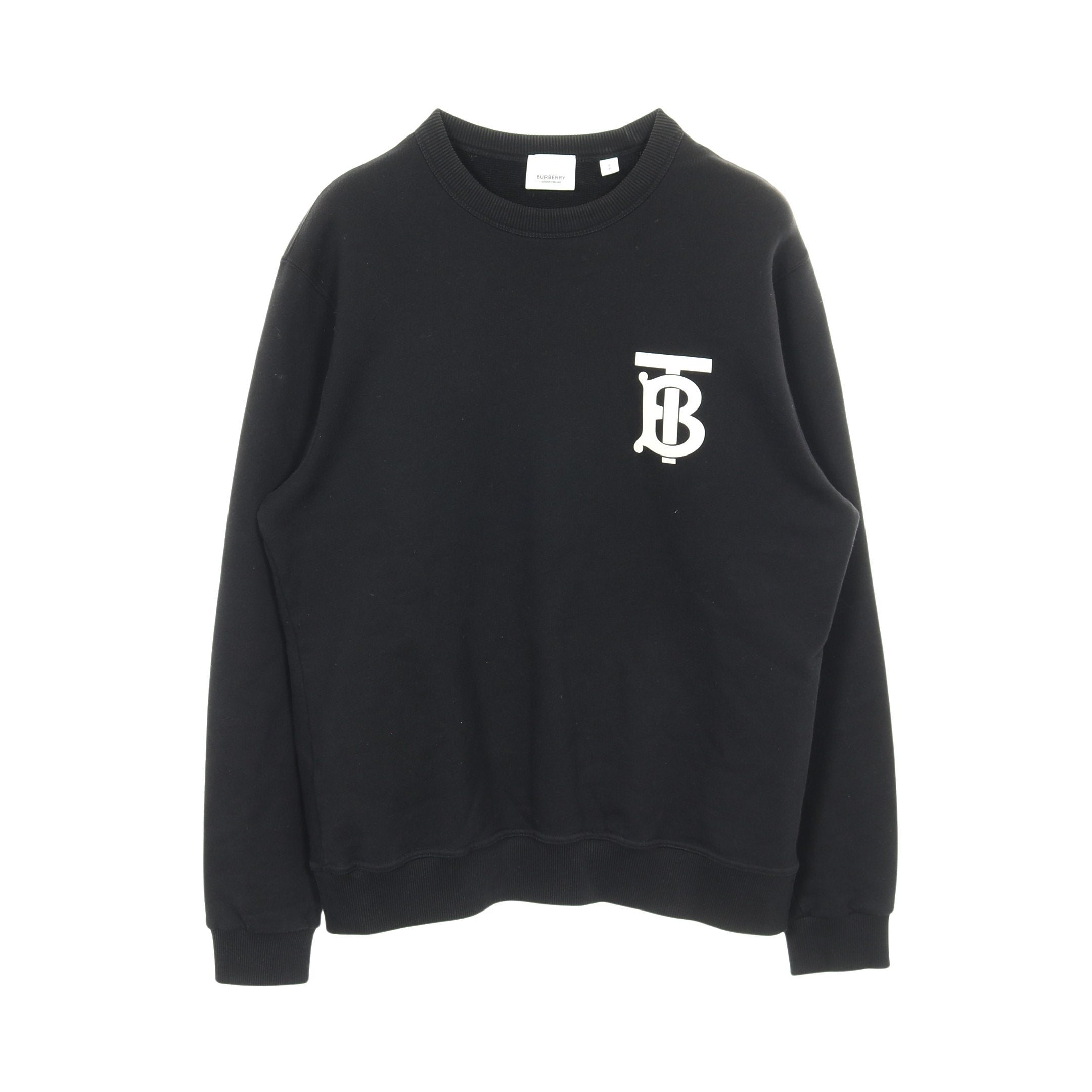 BURBERRY⬛︎スウェット⬛︎トレーナー⬛︎ブラック⬛︎ロゴ⬛︎クリーニング済み バーバリーロゴ コットンスウェットシャツ 長袖 【公式通販】