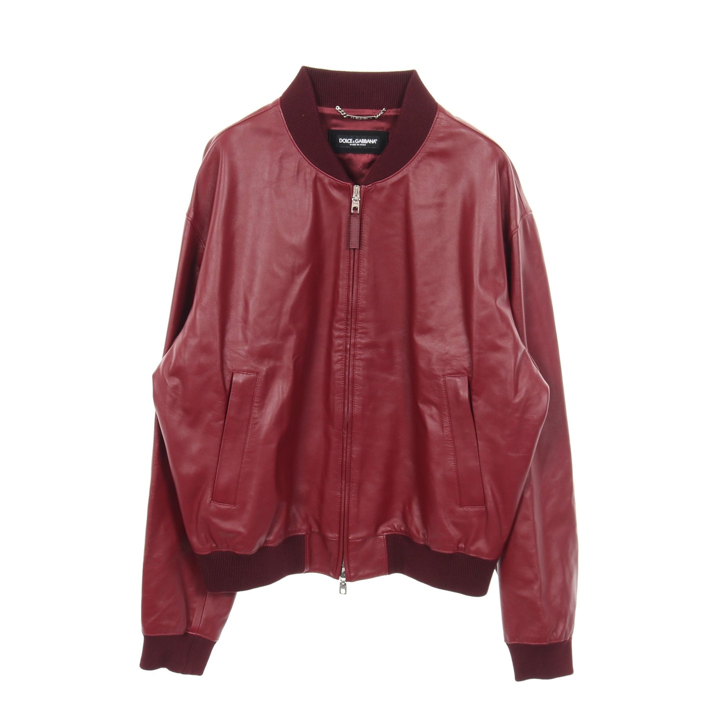 レザージャケット シープレザー ボルドー ドルチェアンドガッバーナ アウター DOLCE&GABBANA