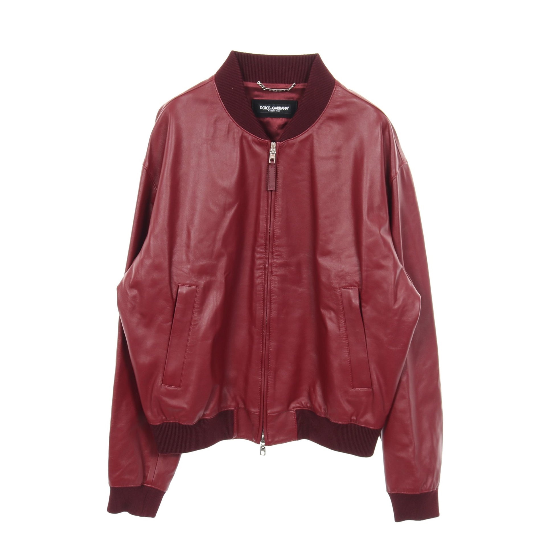 レザージャケット シープレザー ボルドー ドルチェアンドガッバーナ アウター DOLCE&GABBANA
