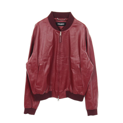 レザージャケット シープレザー ボルドー ドルチェアンドガッバーナ アウター DOLCE&GABBANA