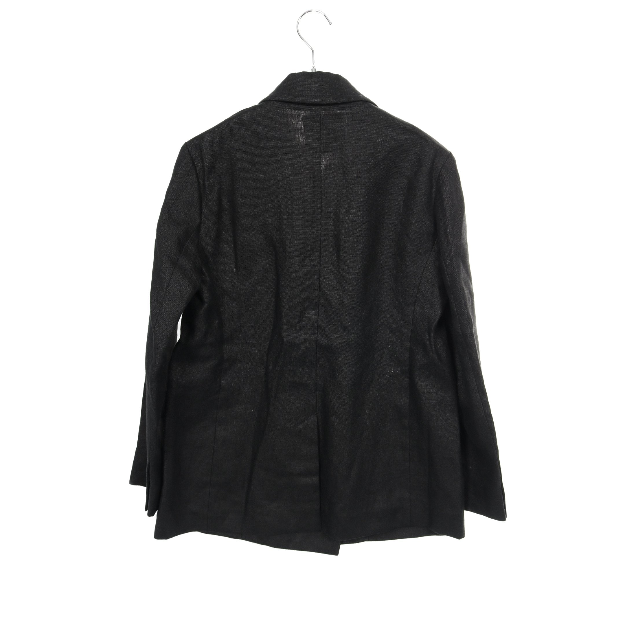 【新品未使用】Max Mara ダブルブレストジャケット リネン サイズ46 テーラードジャケット リネン ダークグレー ダブルブレスト エス