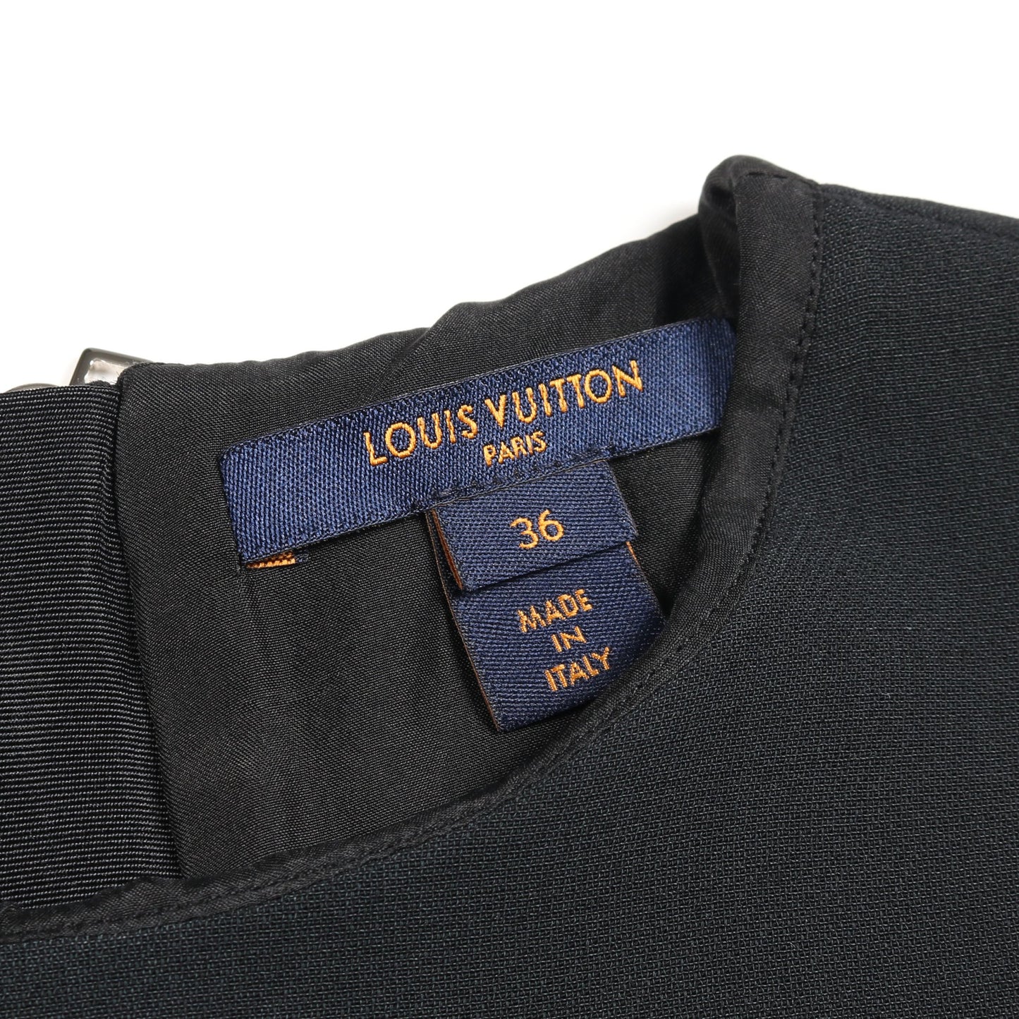 スケータードレス ワンピース 半袖 ロゴワッペン ウール シルク ブラック ルイヴィトン ワンピース LOUIS VUITTON