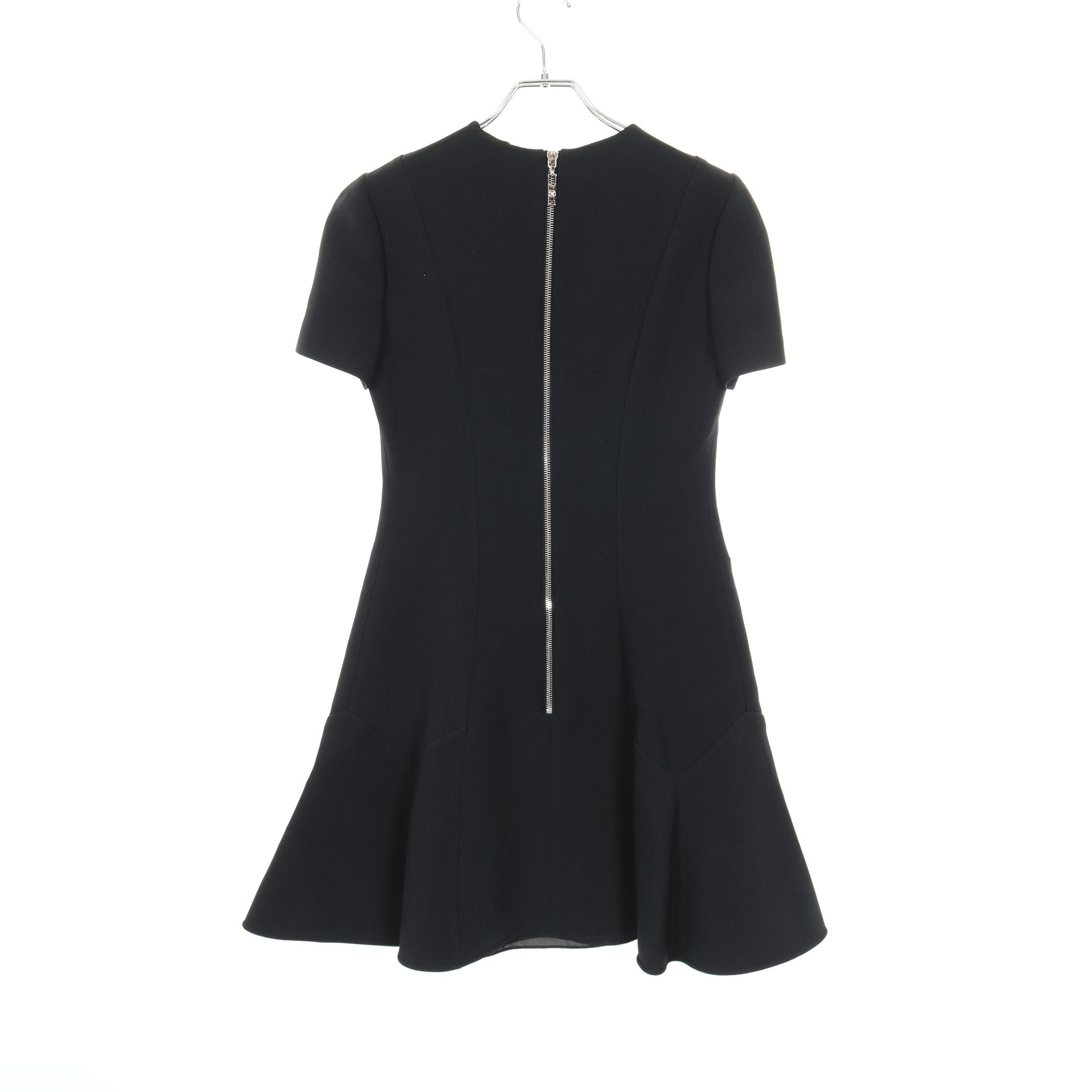 スケータードレス ワンピース 半袖 ロゴワッペン ウール シルク