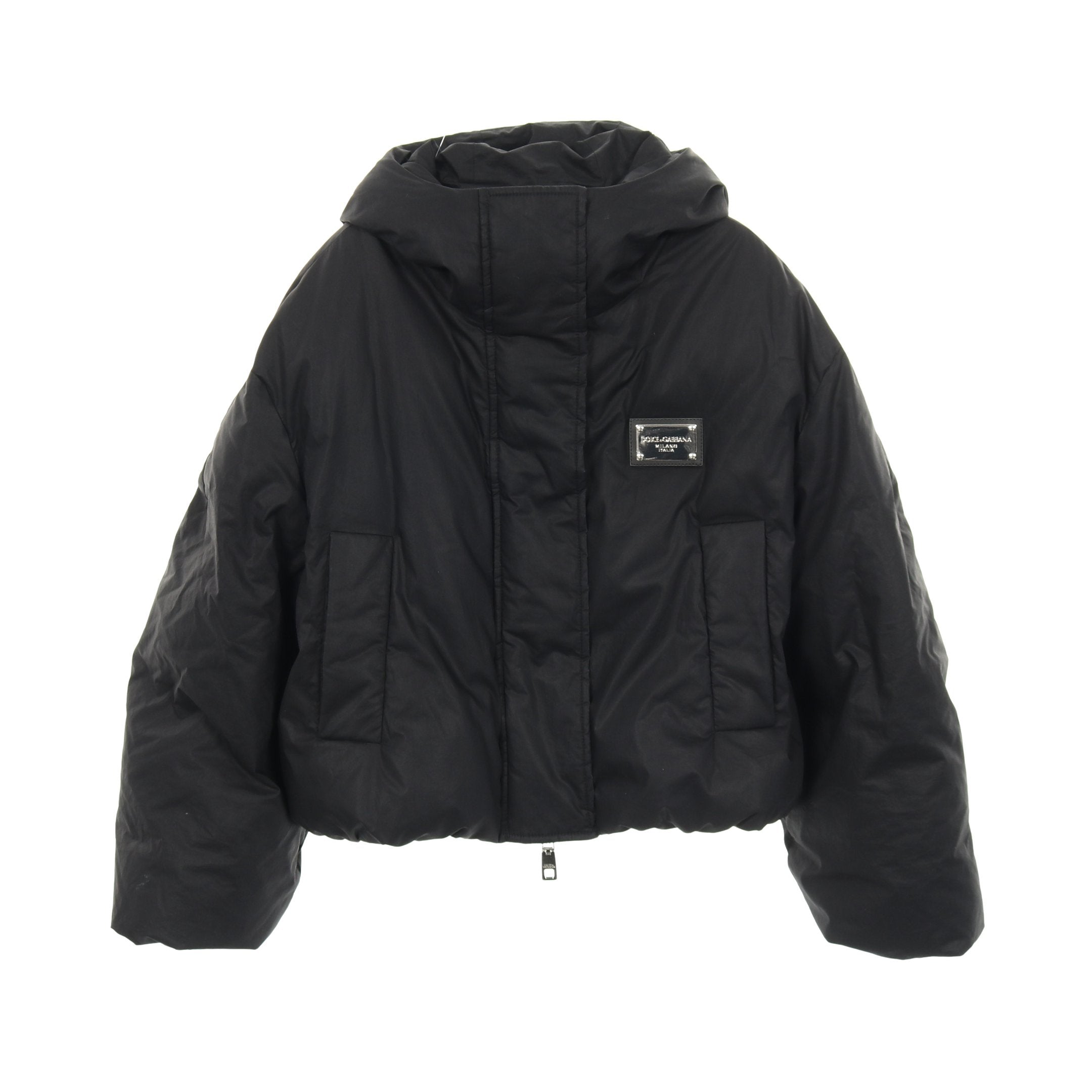 DOLCE & GABBANA フード付きジャケット ジャケット コットン ブラック 中綿 フード付き ドルチェアンド