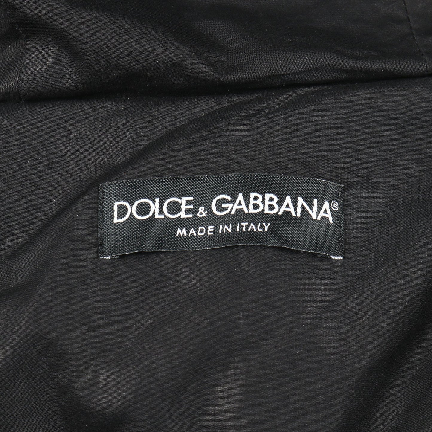 ジャケット コットン ブラック 中綿 フード付き ドルチェアンドガッバーナ アウター DOLCE&GABBANA