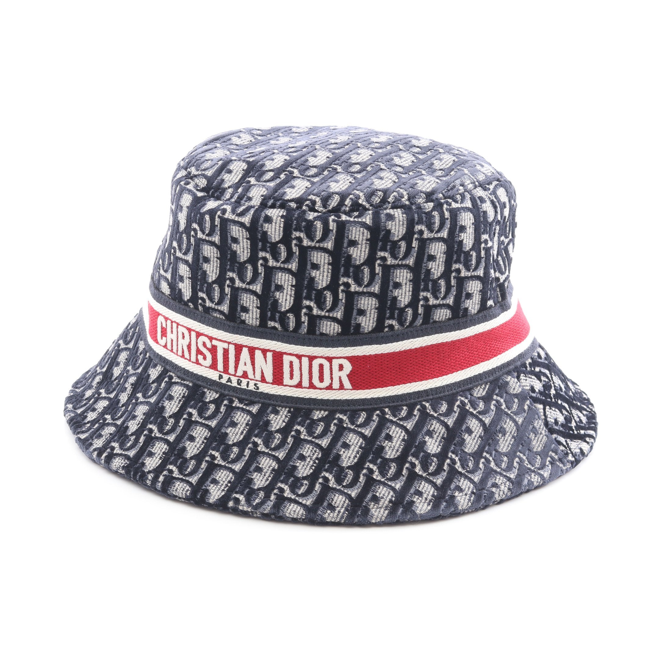 ディオール　ウール×シルク　ハット オブリーク ベロア ハット ビスコース コットン シルク ネイビー