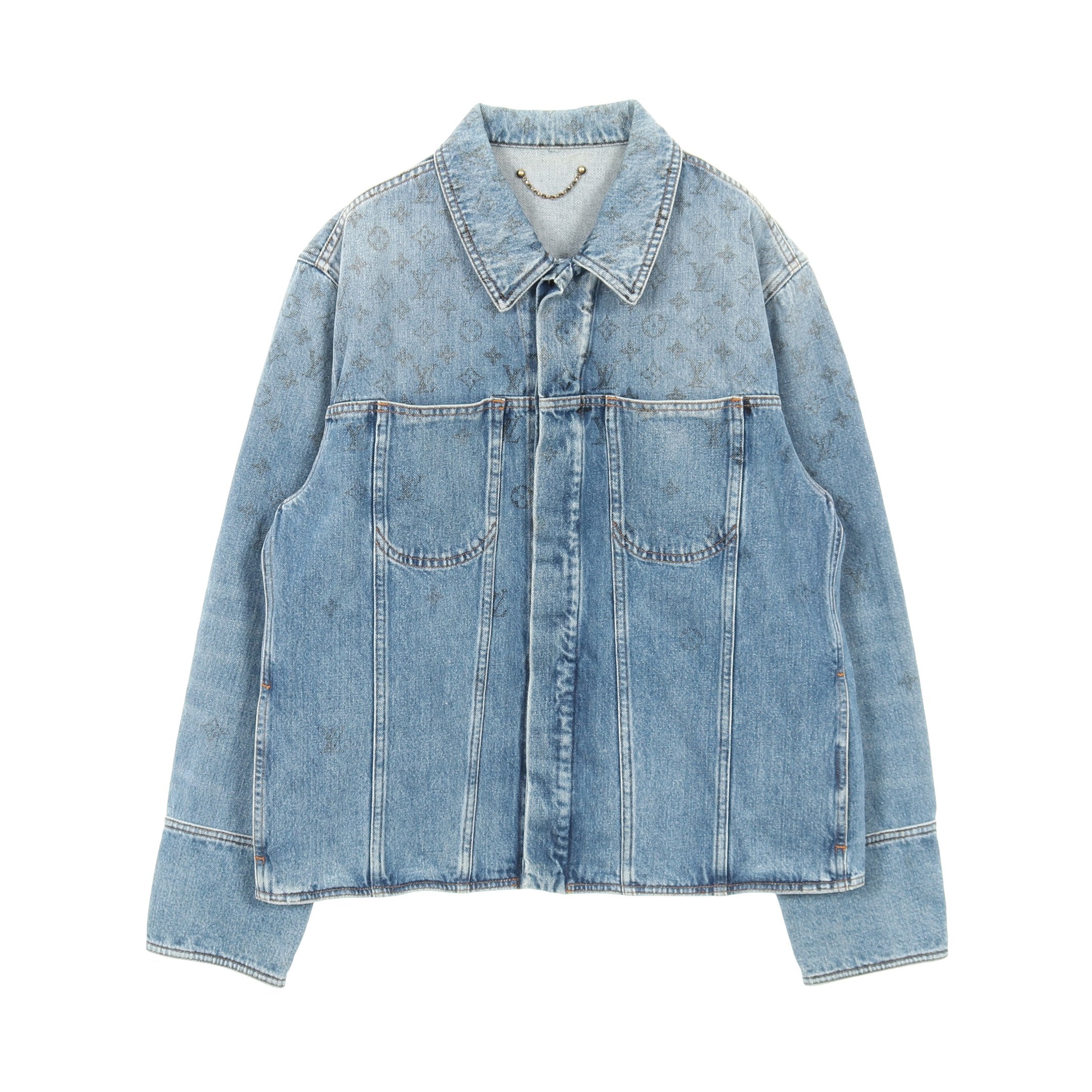 モノグラム デニムジャケット コットン ブルー ルイヴィトン – RECLO