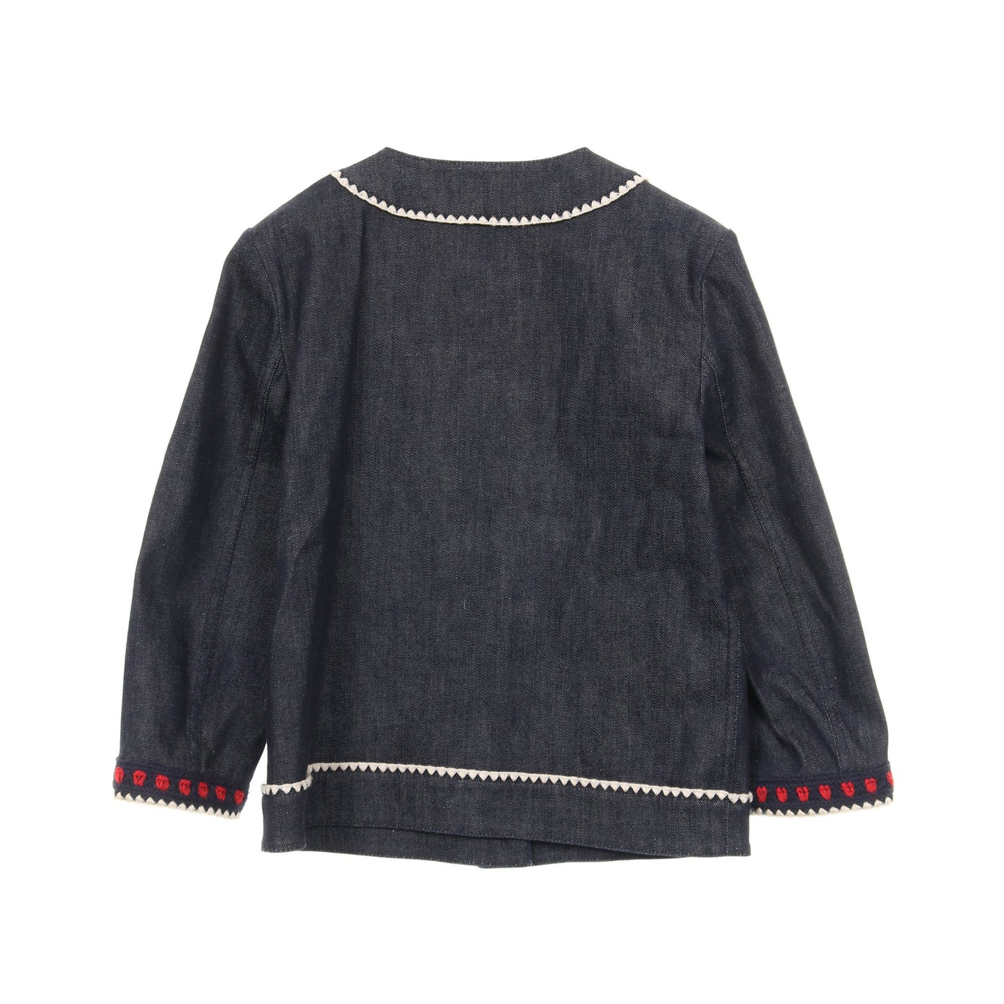 デニムジャケット コットン インディゴブルー レッド グッチ アウター GUCCI