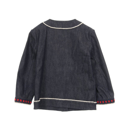 デニムジャケット コットン インディゴブルー レッド グッチ アウター GUCCI