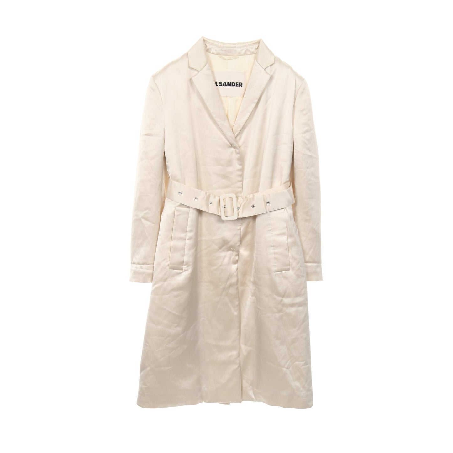 サテン コート レーヨン オフホワイト ジルサンダー アウター JIL SANDER