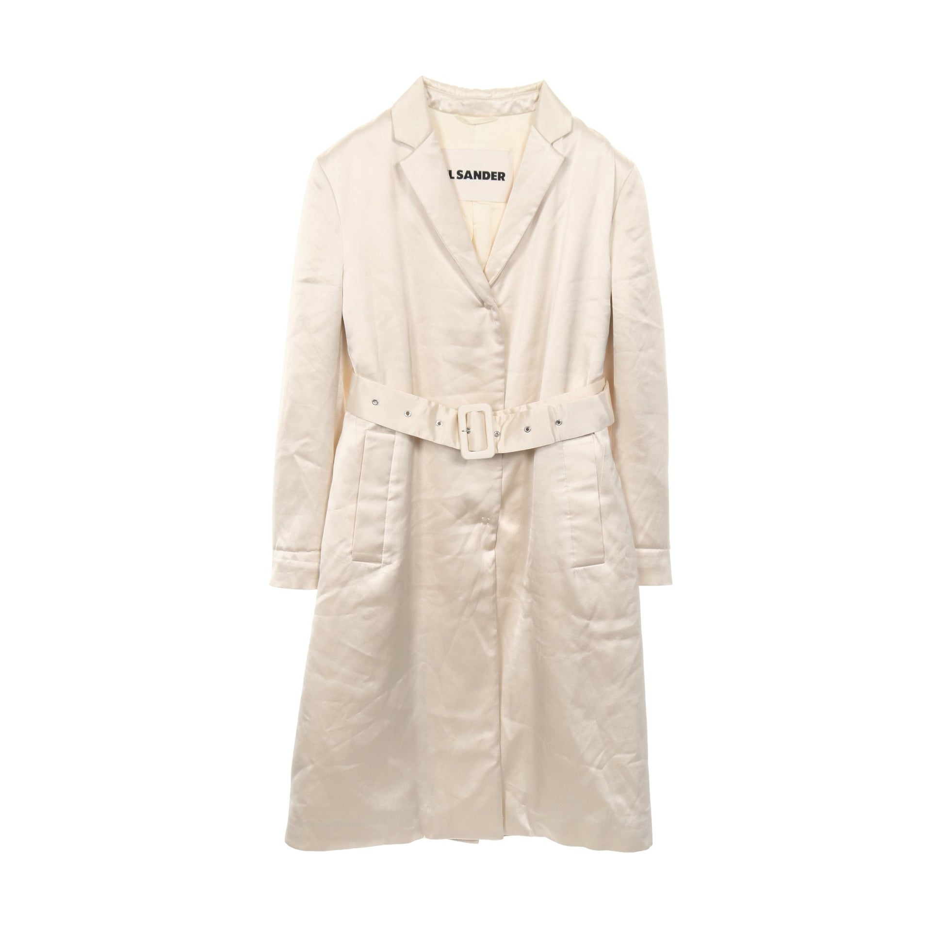 サテン コート レーヨン オフホワイト ジルサンダー アウター JIL SANDER