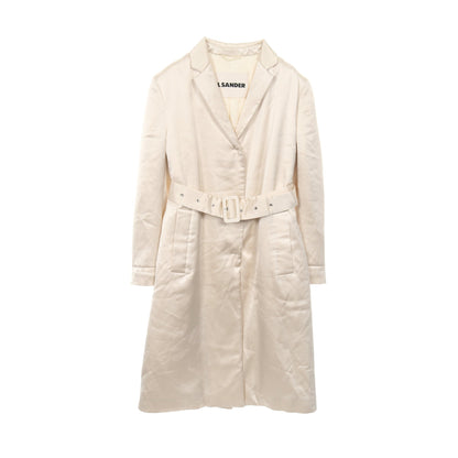 サテン コート レーヨン オフホワイト ジルサンダー アウター JIL SANDER