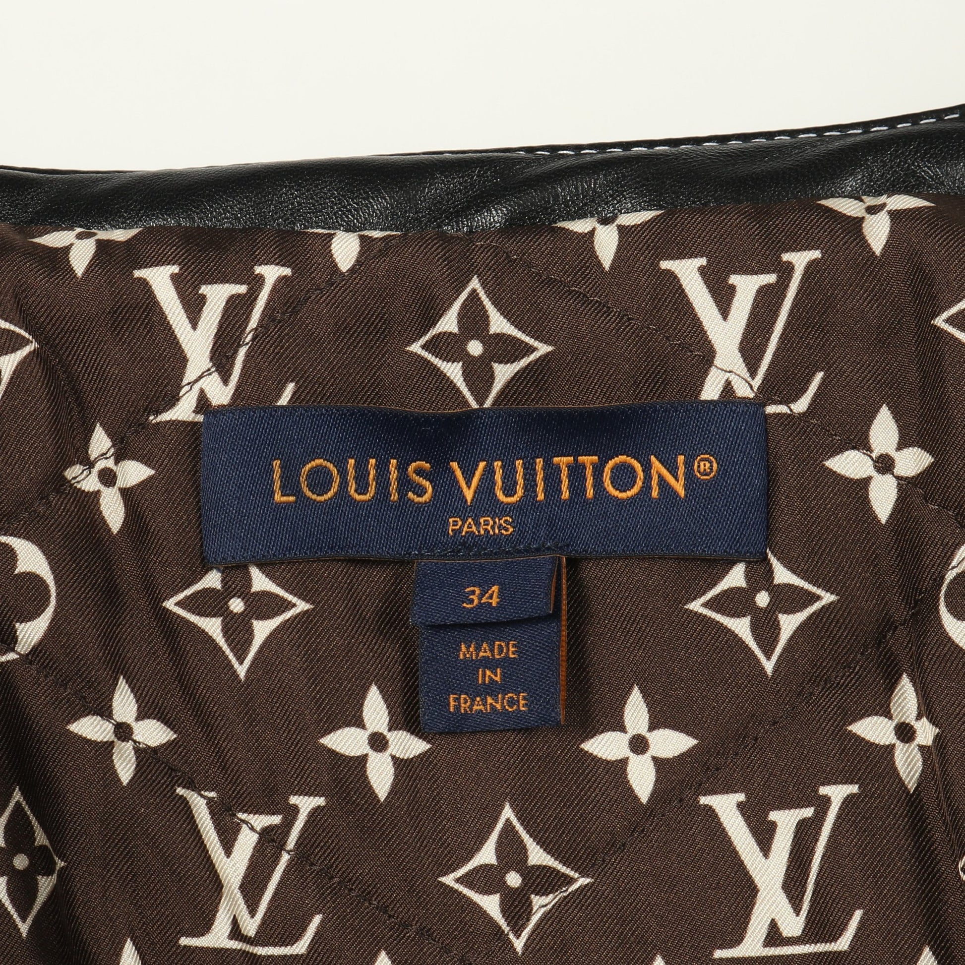 ツイード ノーカラージャケット レーヨン アイボリー ゴールド マルチカラー レザー切替 ルイヴィトン アウター LOUIS VUITTON