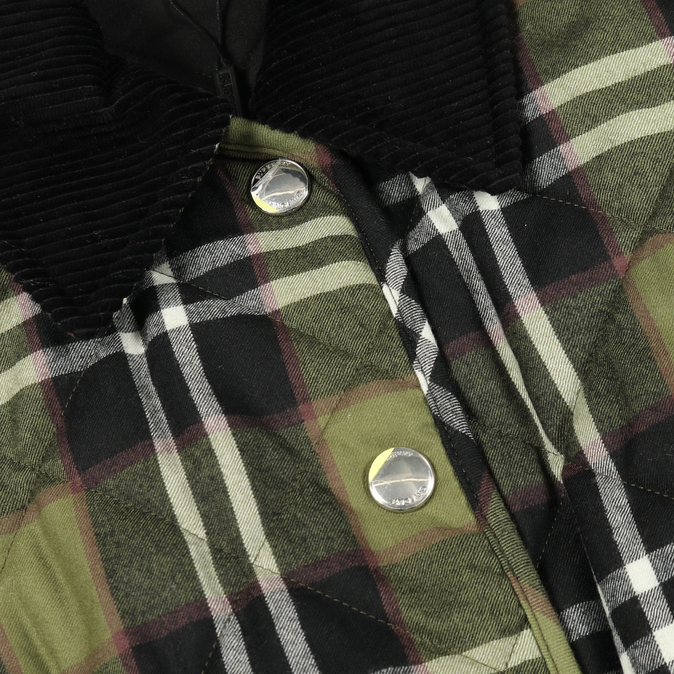 キルティングジャケット チェック ウール カーキグリーン マルチカラー