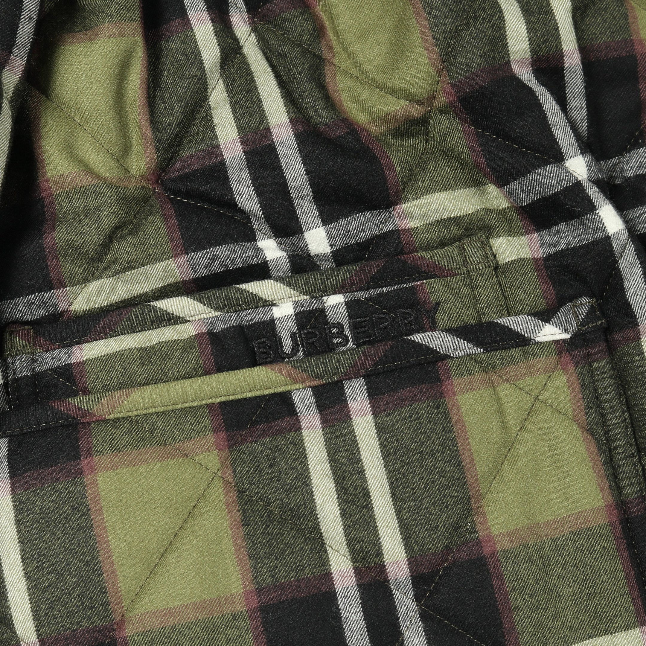 キルティングジャケット チェック ウール カーキグリーン マルチカラー