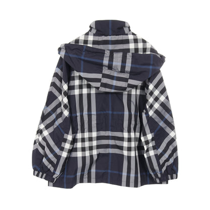 ジャケット チェック ネイビー グレー フード付き バーバリー