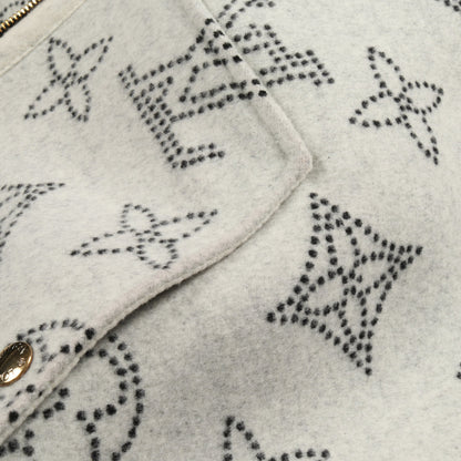 リバーシブル モノグラム マヒナ ケープ ポンチョ ウール ライトグレー フード付き ルイヴィトン アウター LOUIS VUITTON