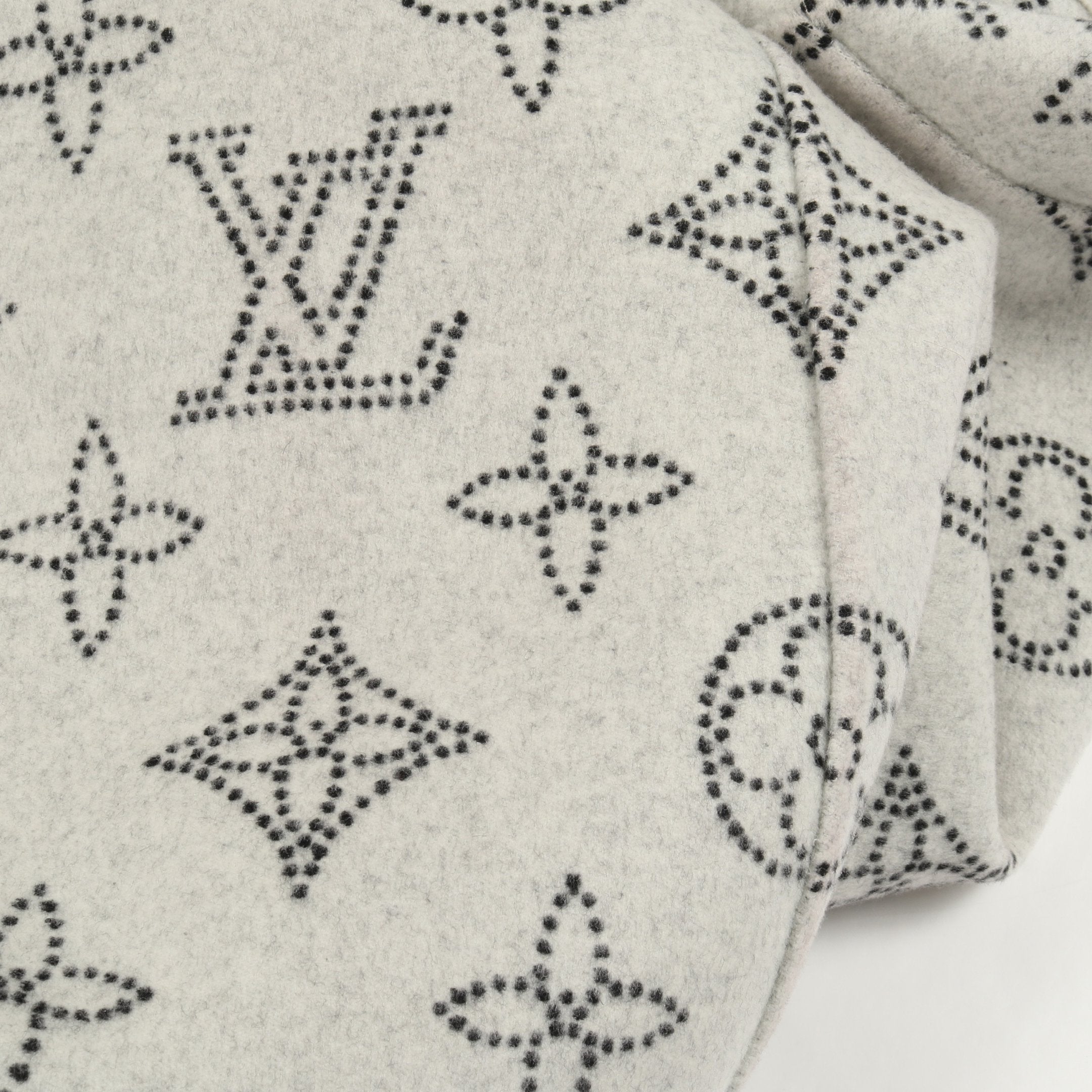 リバーシブル モノグラム マヒナ ケープ ポンチョ ウール ライトグレー