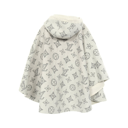 リバーシブル モノグラム マヒナ ケープ ポンチョ ウール ライトグレー フード付き ルイヴィトン アウター LOUIS VUITTON