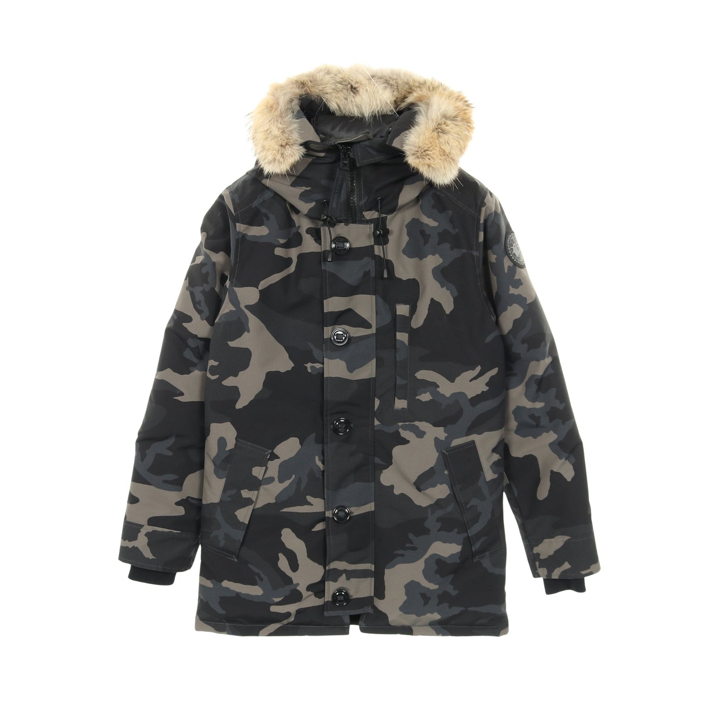 CHATEAU PARKA BLACK LABEL シャトー パーカー ダウンジャケット カモフラージュ コットン ブラック マルチカラー フード付き カナダグース アウター CANADA GOOSE