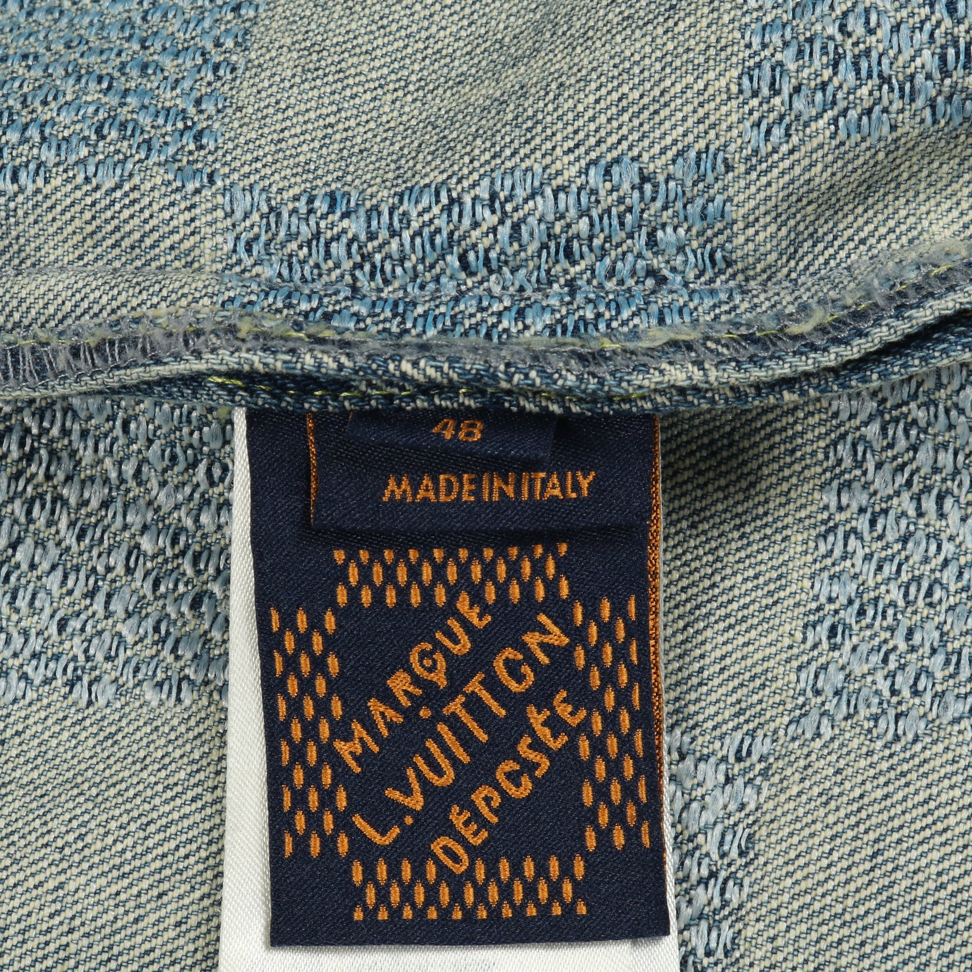 Damier Collarless Denim Jacket ダミエ デニムジャケット ノーカラージャケット コットン インディゴブルー ルイヴィトン アウター LOUIS VUITTON