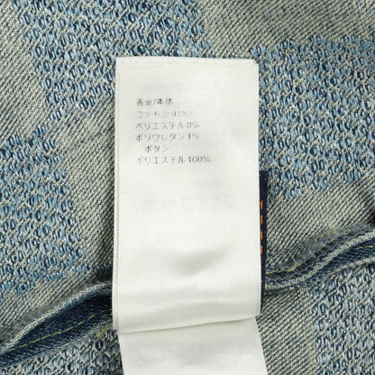 Damier Collarless Denim Jacket ダミエ デニムジャケット ノーカラージャケット コットン インディゴブルー ルイヴィトン アウター LOUIS VUITTON
