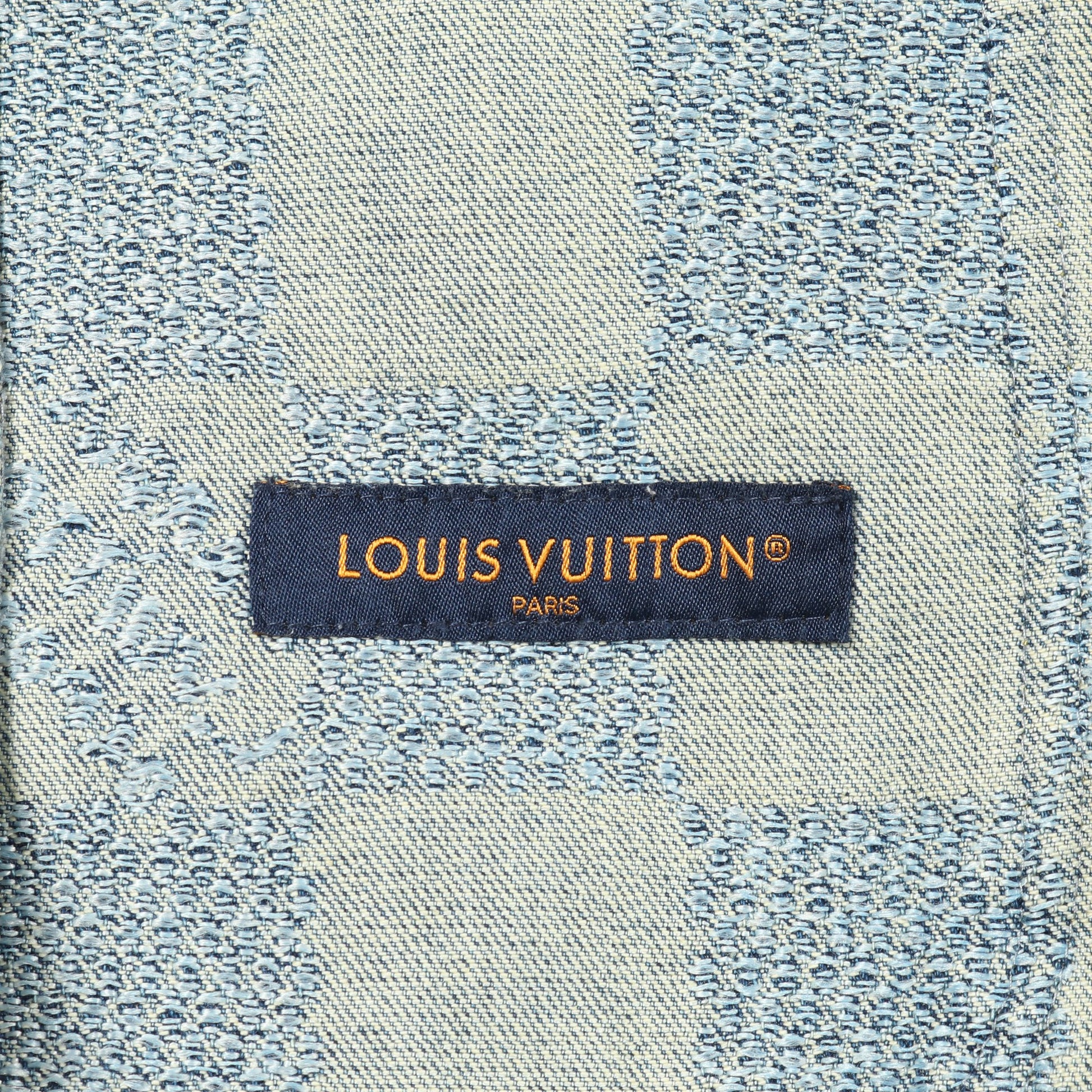 Damier Collarless Denim Jacket ダミエ デニムジャケット ノーカラージャケット コットン インディゴブルー ルイヴィトン アウター LOUIS VUITTON