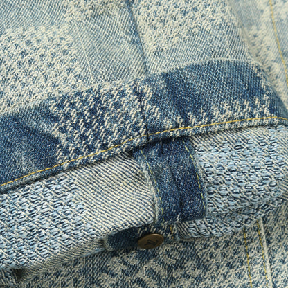 Damier Collarless Denim Jacket ダミエ デニムジャケット ノーカラージャケット コットン インディゴブルー ルイヴィトン アウター LOUIS VUITTON