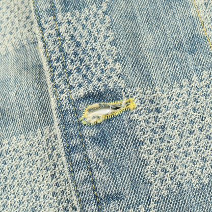 Damier Collarless Denim Jacket ダミエ デニムジャケット ノーカラージャケット コットン インディゴブルー ルイヴィトン アウター LOUIS VUITTON
