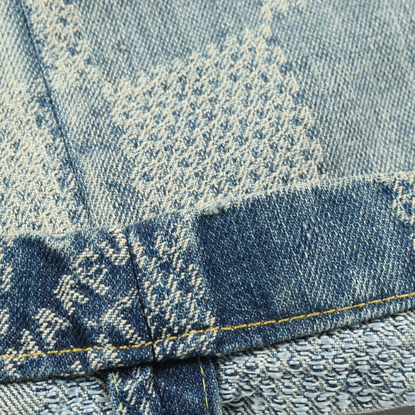 Damier Collarless Denim Jacket ダミエ デニムジャケット ノーカラージャケット コットン インディゴブルー ルイヴィトン アウター LOUIS VUITTON