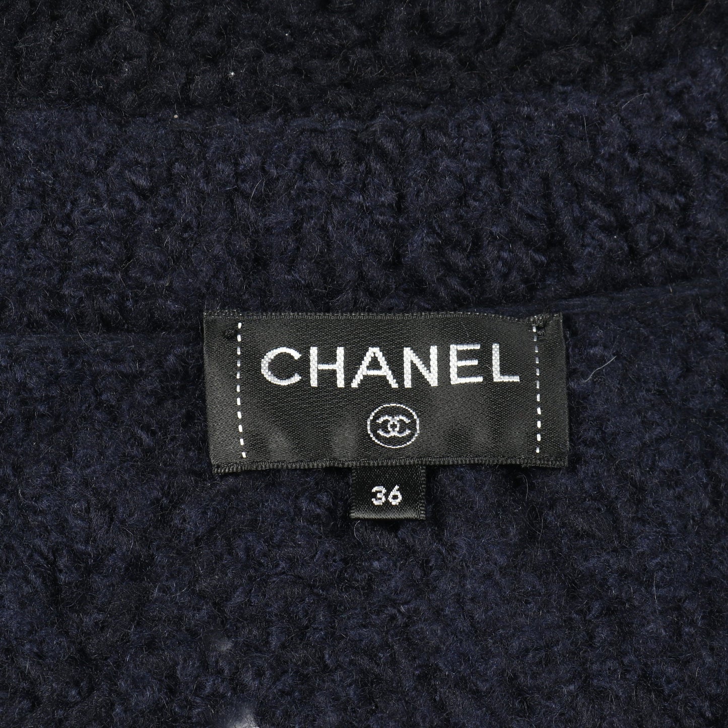 ココマークボタン フリンジ カーディガン ニット コート ウール カシミヤ ネイビー シャネル アウター CHANEL