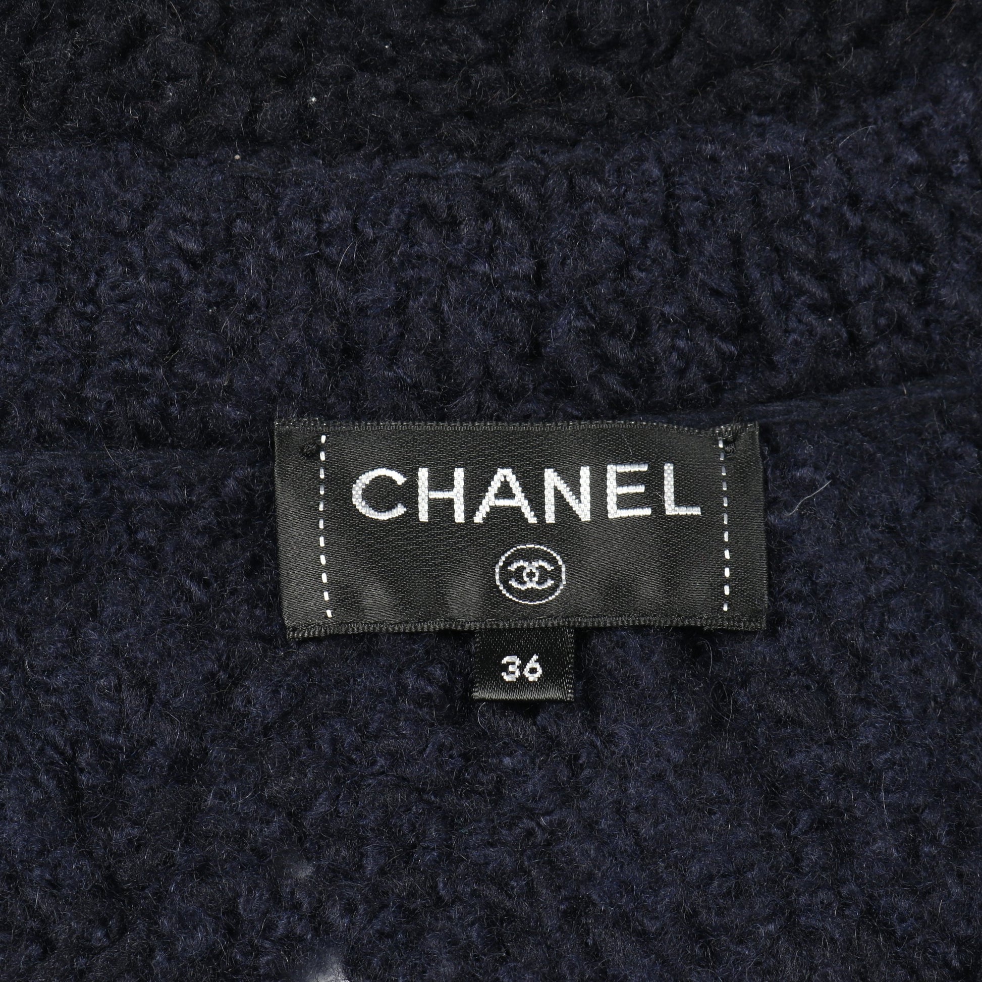 ココマークボタン フリンジ カーディガン ニット コート ウール カシミヤ ネイビー シャネル アウター CHANEL
