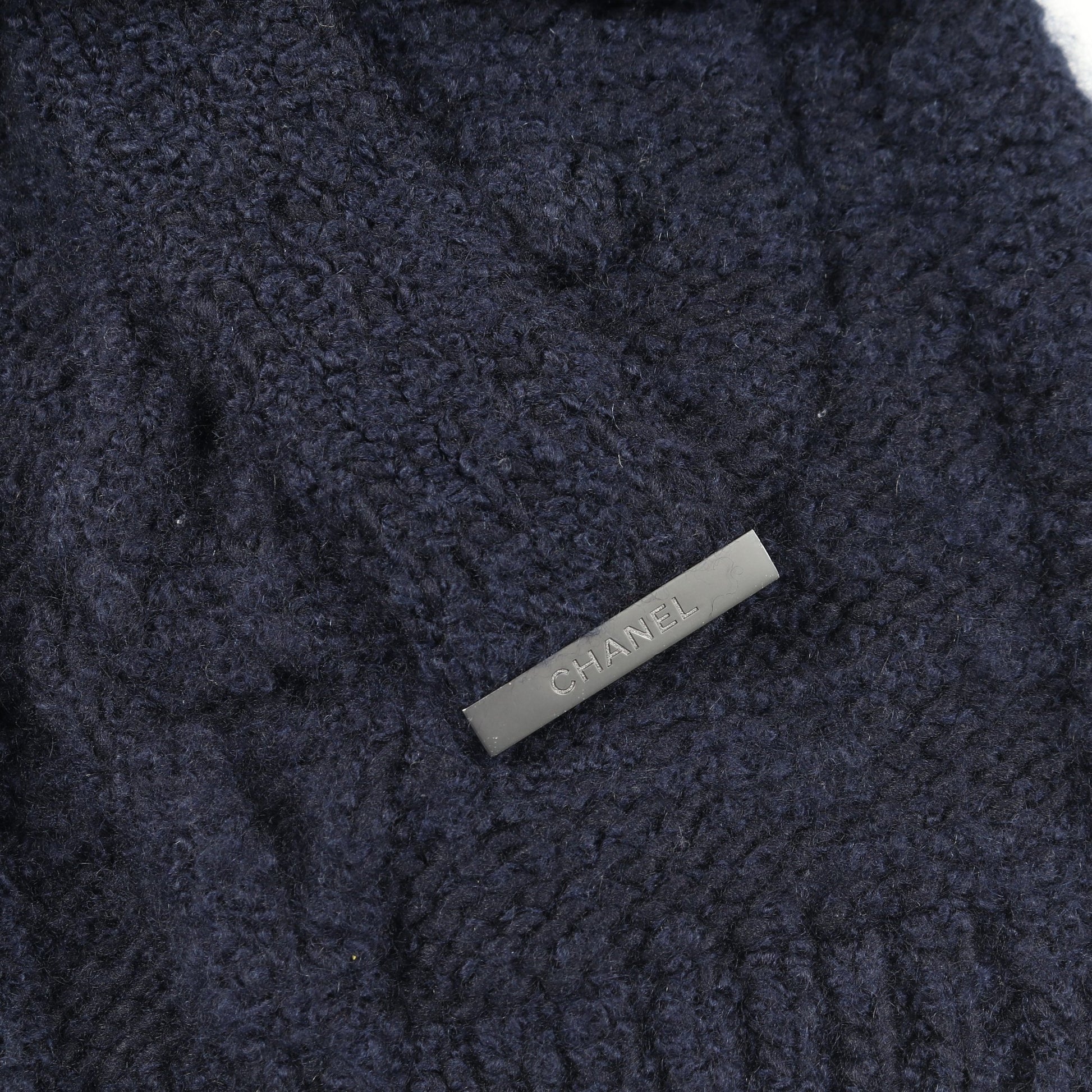 ココマークボタン フリンジ カーディガン ニット コート ウール カシミヤ ネイビー シャネル アウター CHANEL